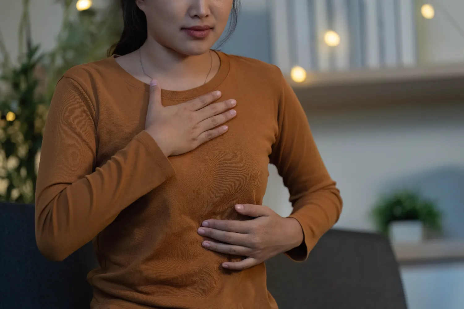 health awareness young woman feeling abdominal di utc